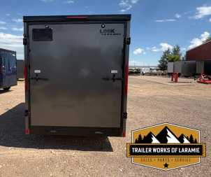 New 2026 Look Trailers 6X12 SA- ST DLX V-NOSE- Charcoal 6" Taller