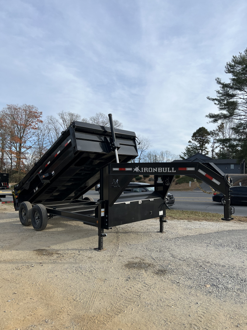 New 2026 Iron Bull Gooseneck Dump Trailer / DTG Series/ 83" Wide x 14' Long / 24" High Sides / Tarp / Ramps / Telescopic Hoist / 2-7000# Electric Brake Axles
