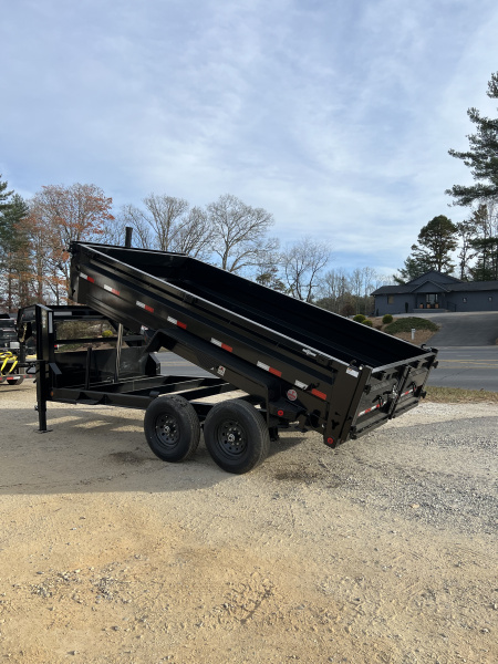New 2026 Iron Bull Gooseneck Dump Trailer / DTG Series/ 83" Wide x 14' Long / 24" High Sides / Tarp / Ramps / Telescopic Hoist / 2-7000# Electric Brake Axles