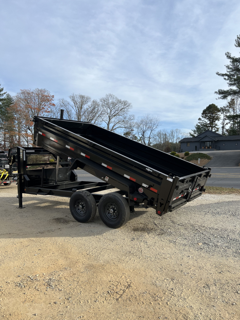 New 2026 Iron Bull Gooseneck Dump Trailer / DTG Series/ 83" Wide x 14' Long / 24" High Sides / Tarp / Ramps / Telescopic Hoist / 2-7000# Electric Brake Axles