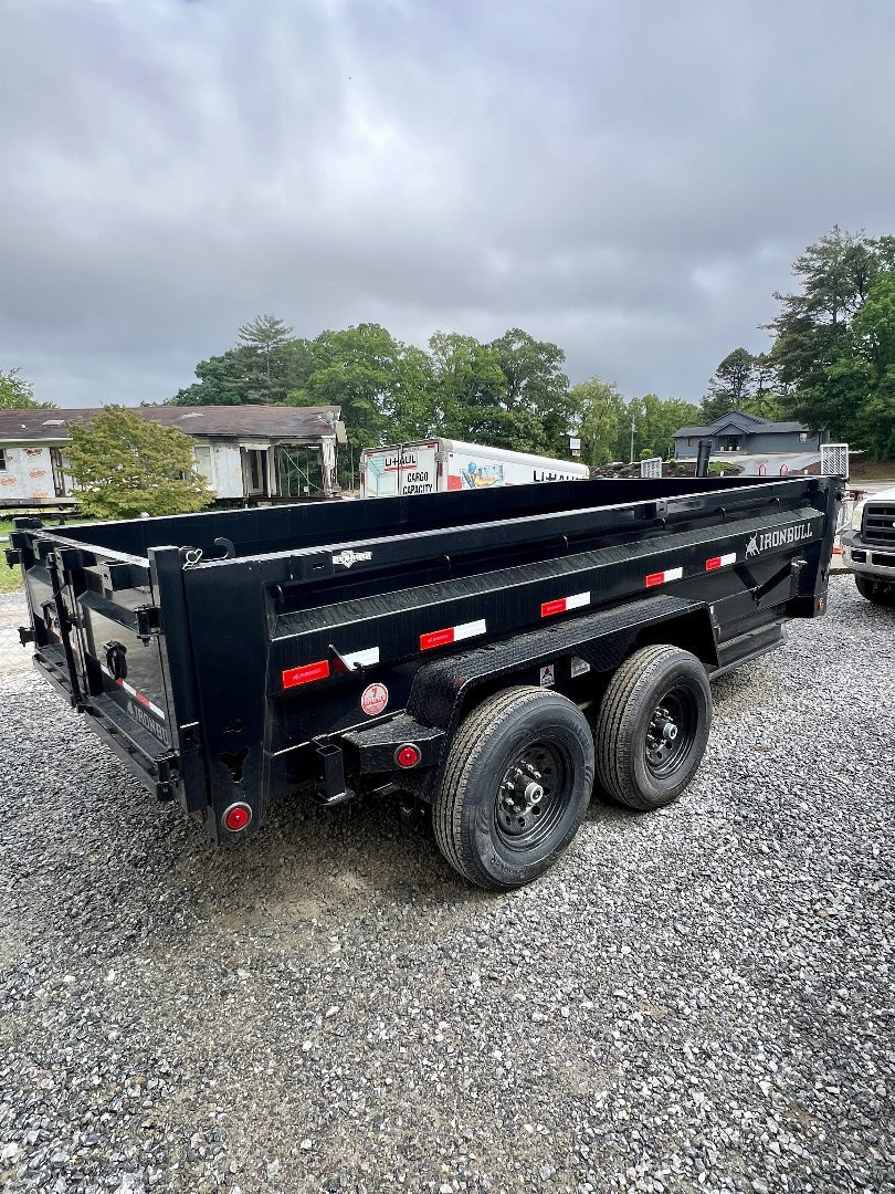 New 2026 Iron Bull Dump Trailer / DTB Series / 83" Wide x 14' Long / Telescopic Hoist / Ramp / Tarp / 24" High Sides