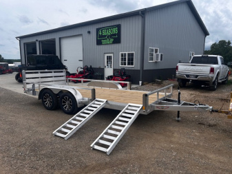 New 2025 H&H Trailers 82 X16' ALUMINUM WITH ATV SIDE RAMPS D-RINGS Utility Trailer