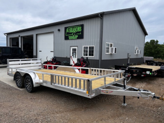 New 2025 H&H Trailers 82 X18' ALUMINUM WITH ATV SIDE RAMPS Utility Trailer
