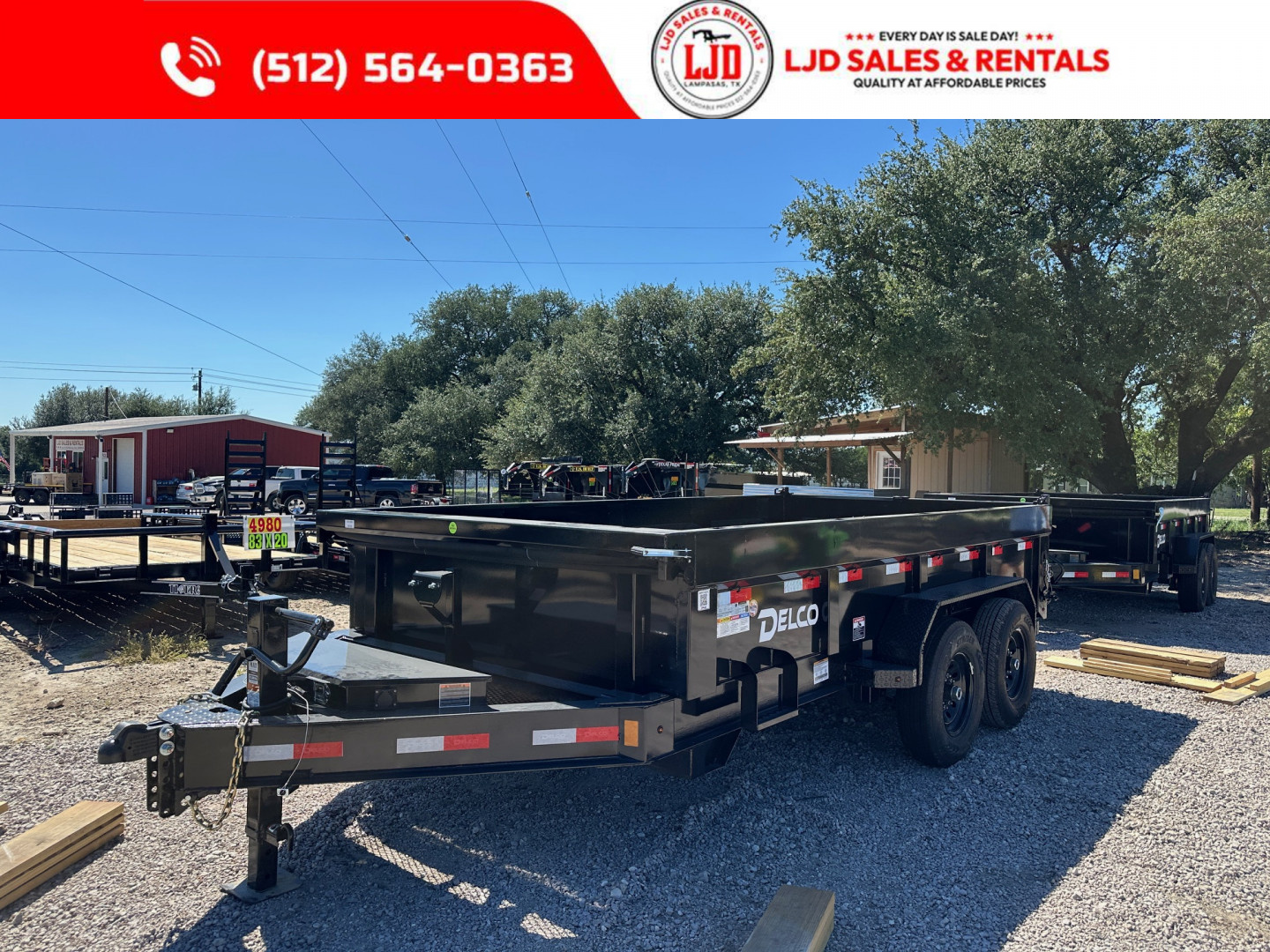 New 2025 Delco - Dump Trailer 14' X 2' - Tarp - Ramps - Spreader Gate