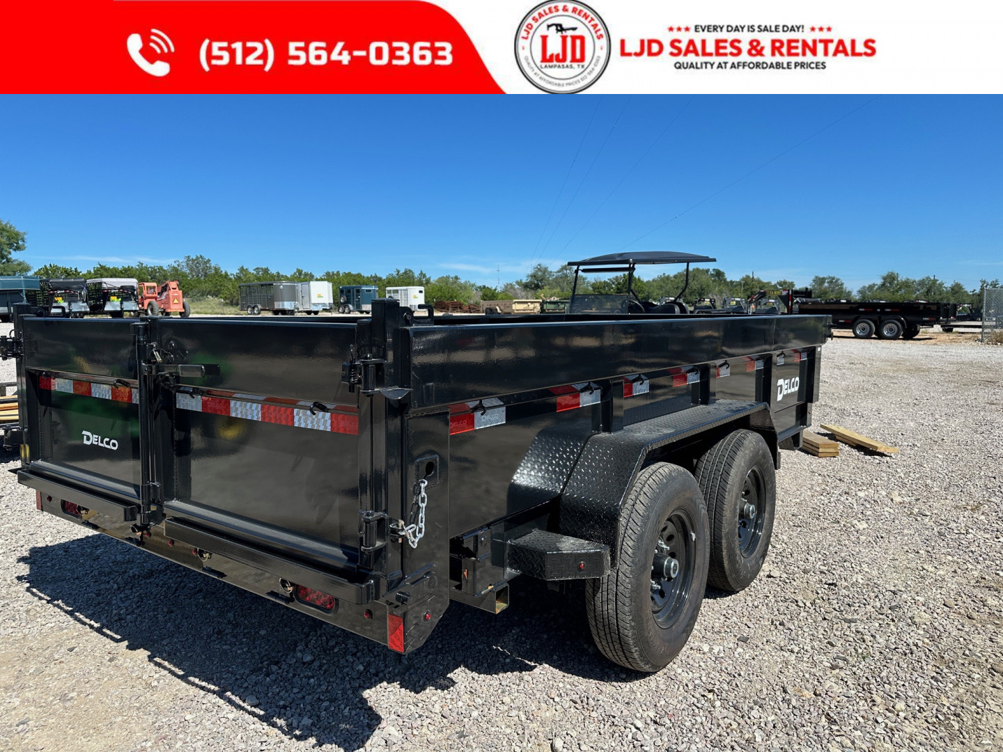 New 2025 Delco - Dump Trailer 14' X 2' - Tarp - Ramps - Spreader Gate