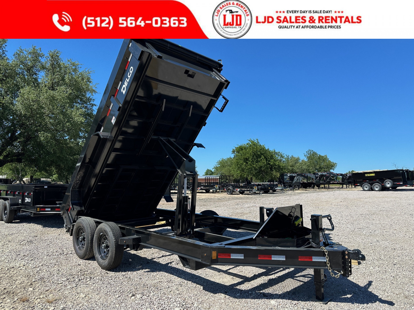 New 2025 Delco - Dump Trailer 14' X 2' - Tarp - Ramps - Spreader Gate