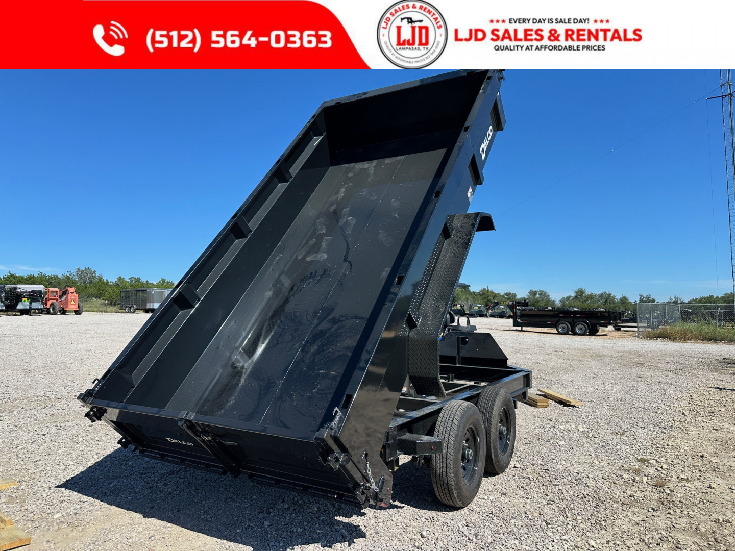 New 2025 Delco - Dump Trailer 14' X 2' - Tarp - Ramps - Spreader Gate