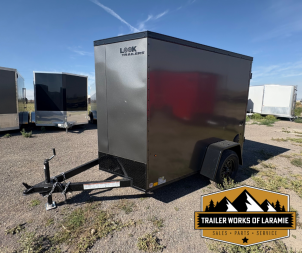 New 2026 Look Trailers Cargo / Enclosed Trailer 5x8- Charcoal W/Black Trim