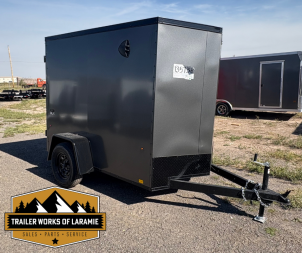 New 2026 Look Trailers Cargo / Enclosed Trailer 5x8- Charcoal W/Black Trim