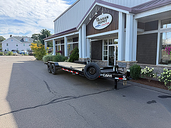 New CAM SUPERLINE 7′ X 18′ + 4′ BEAST SPLIT TILT TRAILER 22K