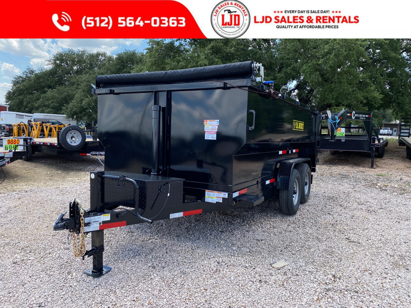 New 2025 US Built - Dump Trailer 14'x4' - 16K GVWR - Tarp - 3/16 Floor