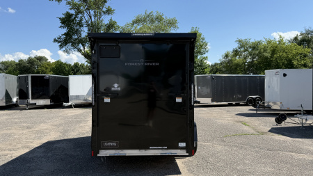 New Lightning 6x12 Aluminum Enclosed Trailer - Rear ramp door - Blackout Package
