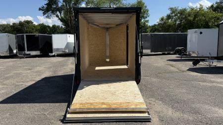 New Lightning 6x12 Aluminum Enclosed Trailer - Rear ramp door - Blackout Package