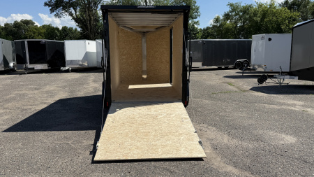 New Lightning 6x12 Aluminum Enclosed Trailer - Rear ramp door - Blackout Package