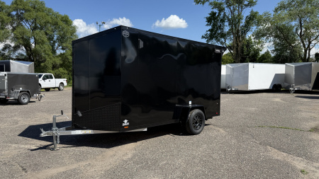 New Lightning 6x12 Aluminum Enclosed Trailer - Rear ramp door - Blackout Package