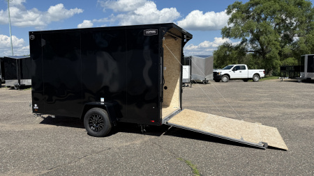 New Lightning 6x12 Aluminum Enclosed Trailer - Rear ramp door - Blackout Package