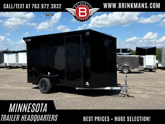 New Lightning 6x12 Aluminum Enclosed Trailer - Rear ramp door - Blackout Package