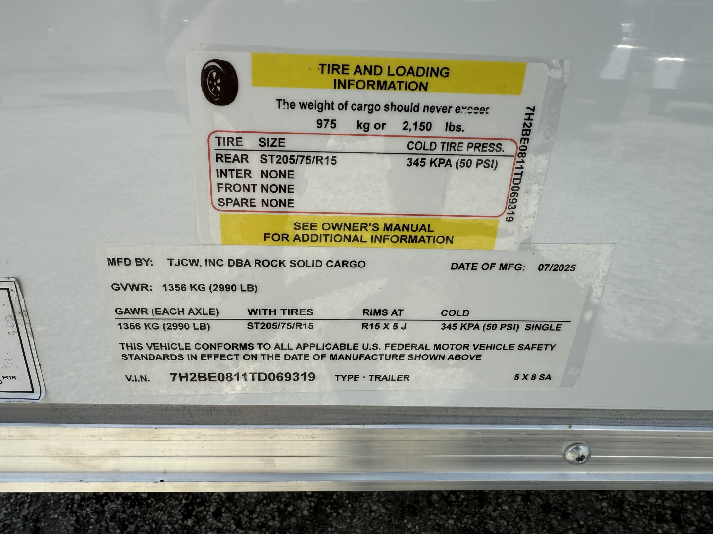 New 2026 Rock Solid Cargo 5X8 Ramp Door 3K Polycore Cargo / Enclosed Trailer