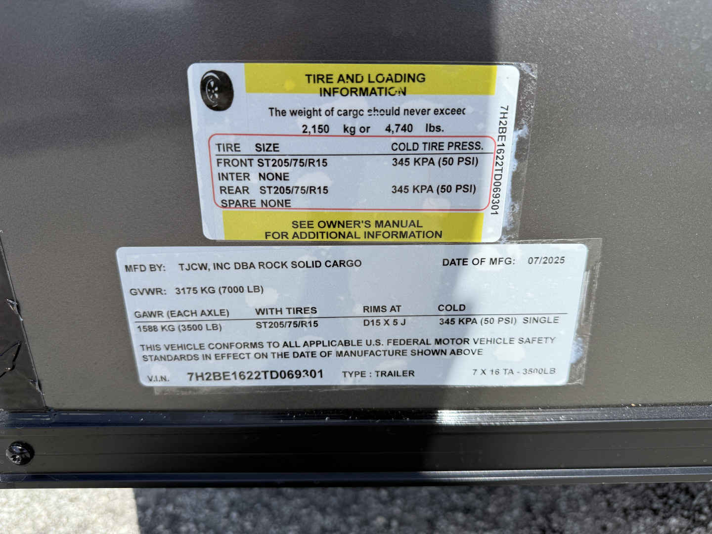 New 2026 Rock Solid Cargo 7X16 Ramp Door 7K Polycore Black Out Cargo / Enclosed Trailer