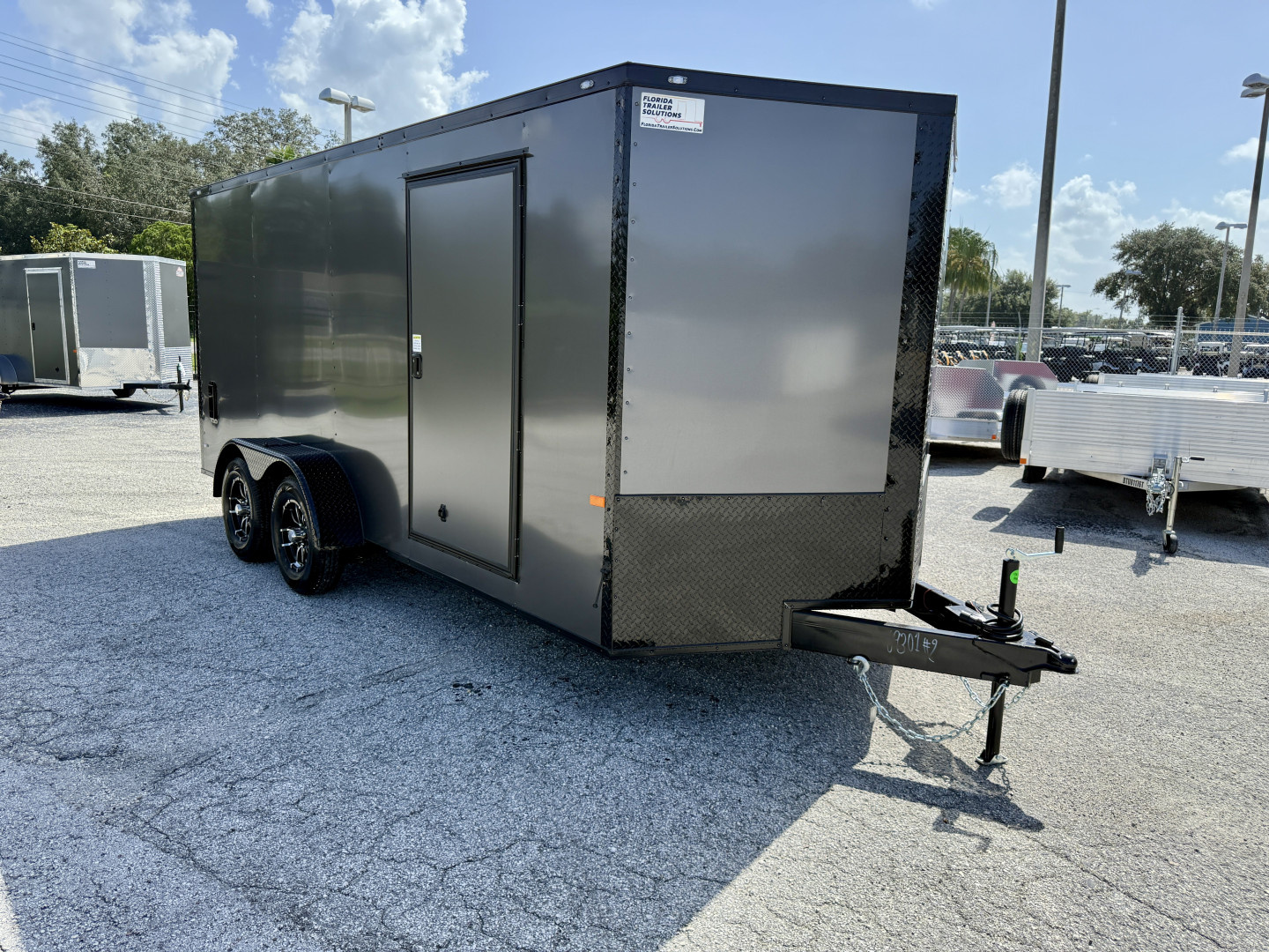 New 2026 Rock Solid Cargo 7X16 Ramp Door 7K Polycore Black Out Cargo / Enclosed Trailer