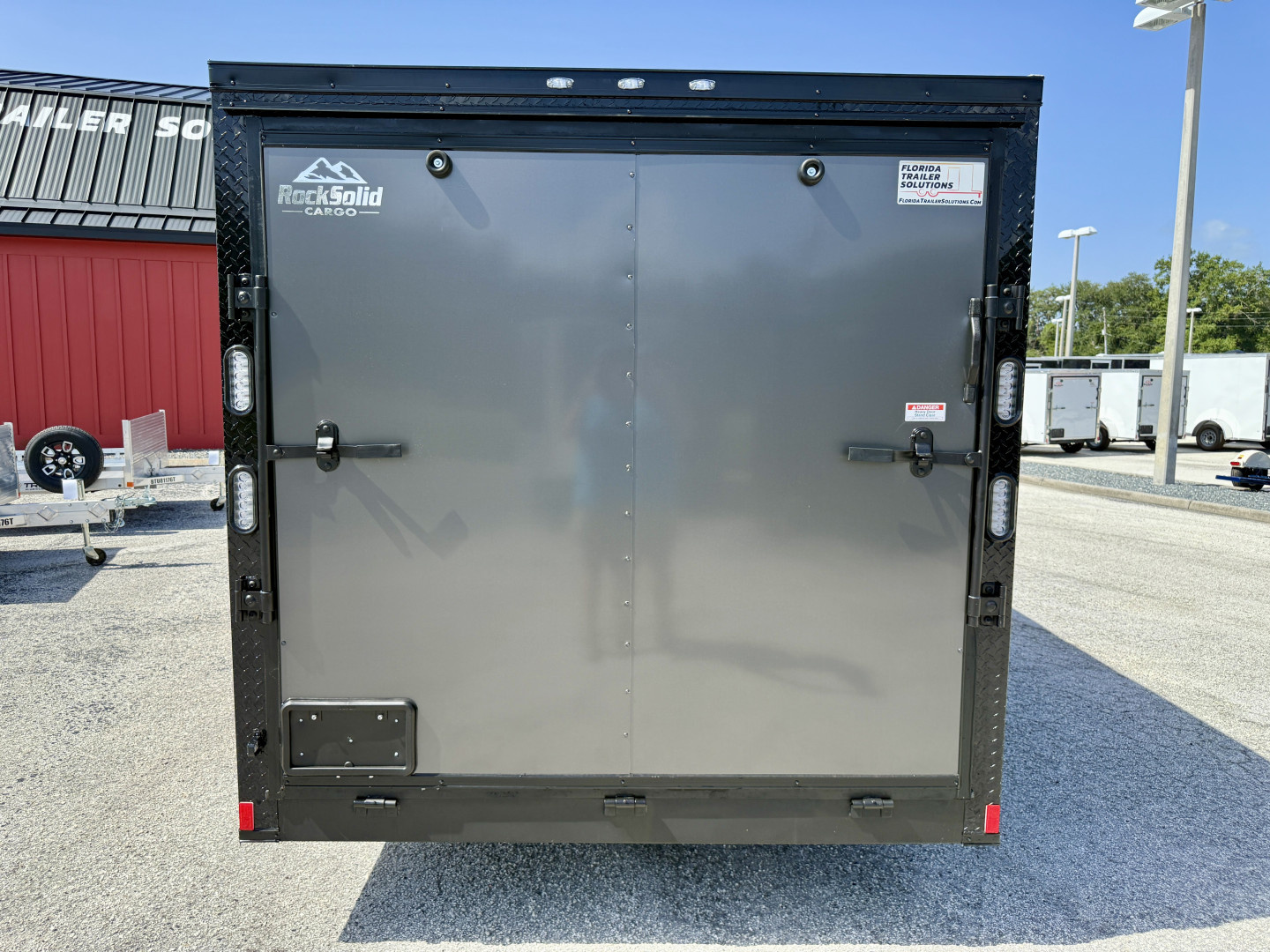 New 2026 Rock Solid Cargo 7X16 Ramp Door 7K Polycore Black Out Cargo / Enclosed Trailer