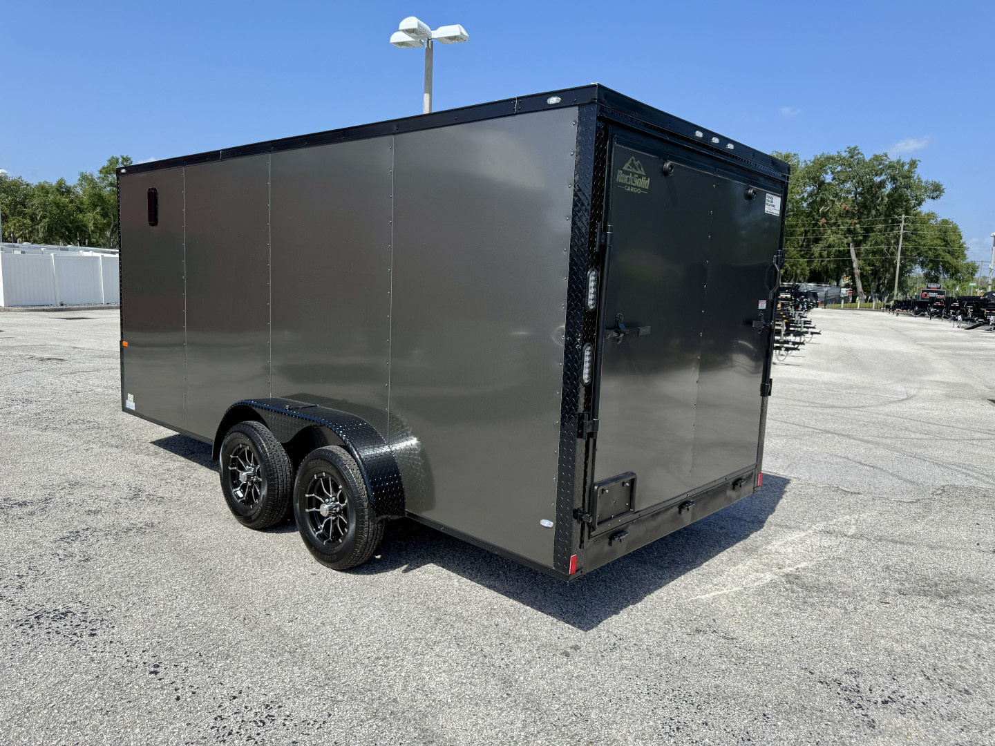 New 2026 Rock Solid Cargo 7X16 Ramp Door 7K Polycore Black Out Cargo / Enclosed Trailer