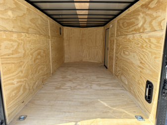 New 2026 Rock Solid Cargo 7X16 Ramp Door 7K Polycore Black Out Cargo / Enclosed Trailer