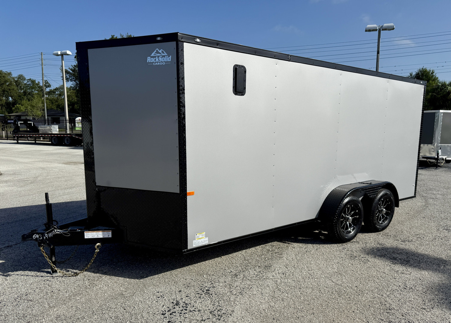 New 2026 Rock Solid Cargo 7X16 Ramp Door 7K Polycore Black Out Cargo / Enclosed Trailer