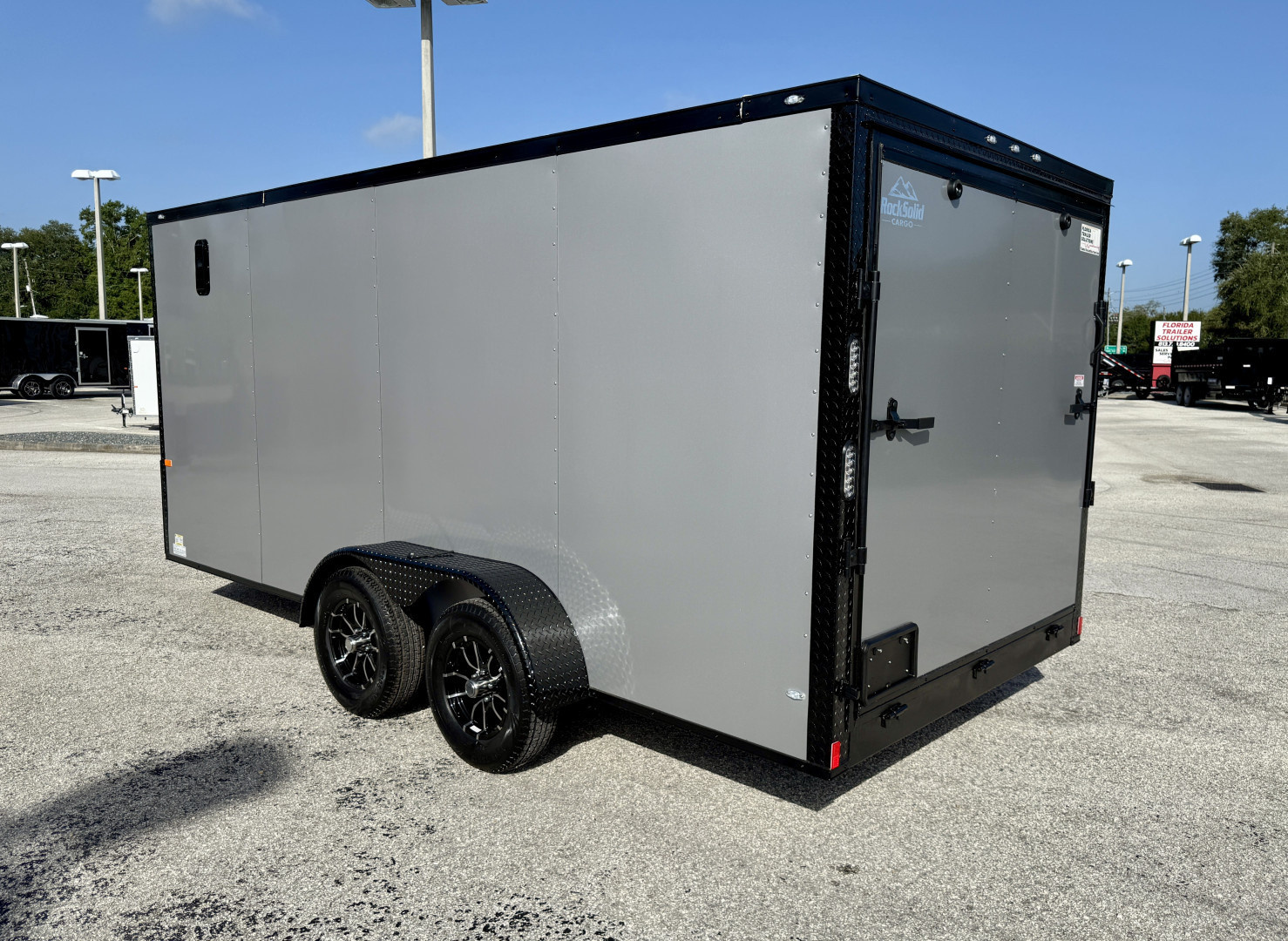 New 2026 Rock Solid Cargo 7X16 Ramp Door 7K Polycore Black Out Cargo / Enclosed Trailer