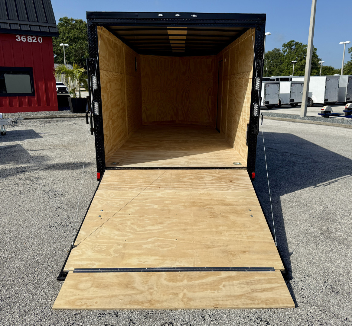 New 2026 Rock Solid Cargo 7X16 Ramp Door 7K Polycore Black Out Cargo / Enclosed Trailer