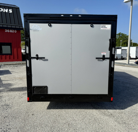 New 2026 Rock Solid Cargo 7X16 Ramp Door 7K Polycore Black Out Cargo / Enclosed Trailer