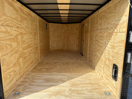 New 2026 Rock Solid Cargo 7X16 Ramp Door 7K Polycore Black Out Cargo / Enclosed Trailer