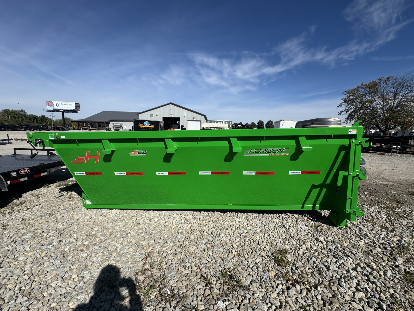 New 2025 Horizon Trailers 14' HDZ Dumpster Dump Bin 83X14 LIME GREEN