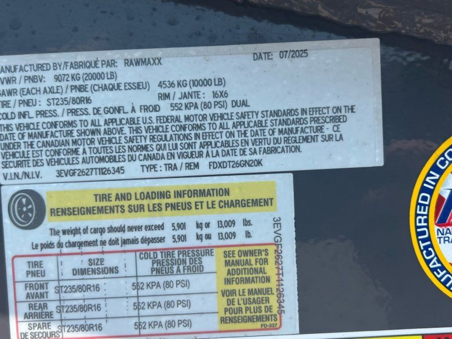 New 2026 RawMaxx FDX 102"x26' GN Tilt Equipment Trailer