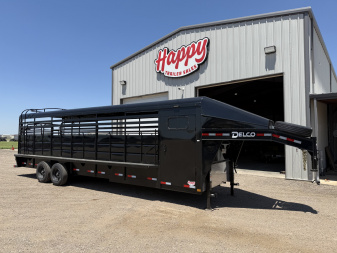 2025 Delco 6'8"x28' GN Metal Top Livestock Trailer - MC Cowboy Deluxe