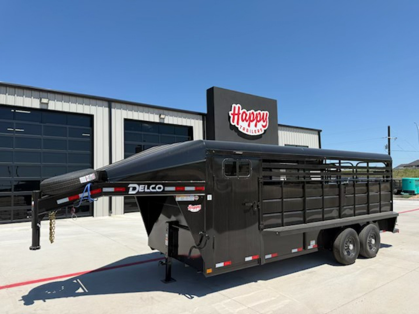 New 2026 Delco 6'8"x20' GN Metal Top Livestock Trailer - M8 Cowboy