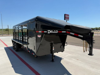 New 2026 Delco 6'8"x20' GN Metal Top Livestock Trailer - M8 Cowboy