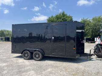 New 2026 Rock Solid Cargo 7'x16'x7' Cargo / Enclosed Trailer Black Out Package