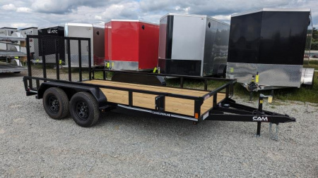 New 2025 CAM SUPERLINE 7x18 Tandem Utility Trailer w/ Spring Assist
