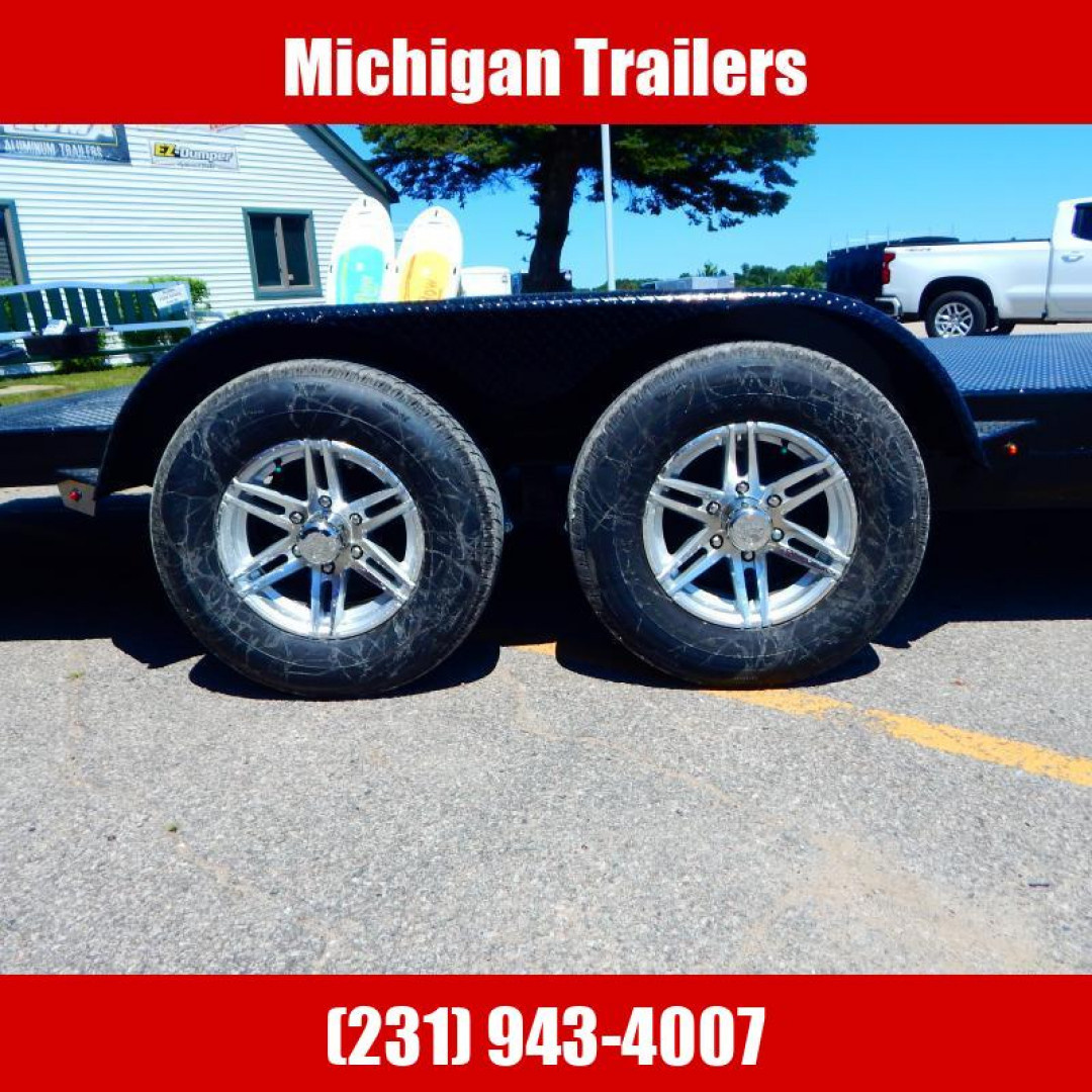 New 2023 Sure-Trac 7 x 22 (18+4) Steel Deck Car Hauler Trailer  10K