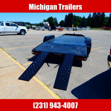 New 2023 Sure-Trac 7 x 22 (18+4) Steel Deck Car Hauler Trailer  10K