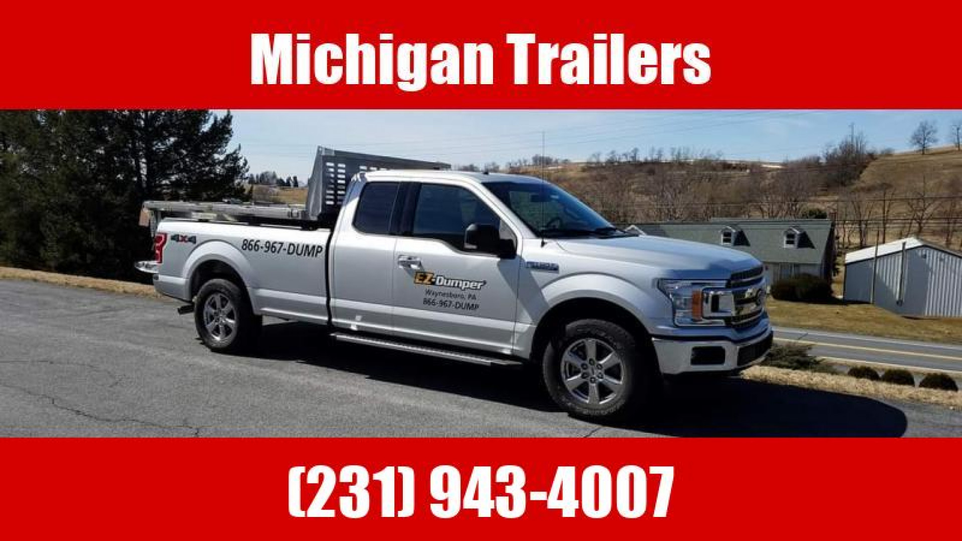 New 2024 EZ Dumper LLC 8' Stainless Steel Insert Flatbed Trailer