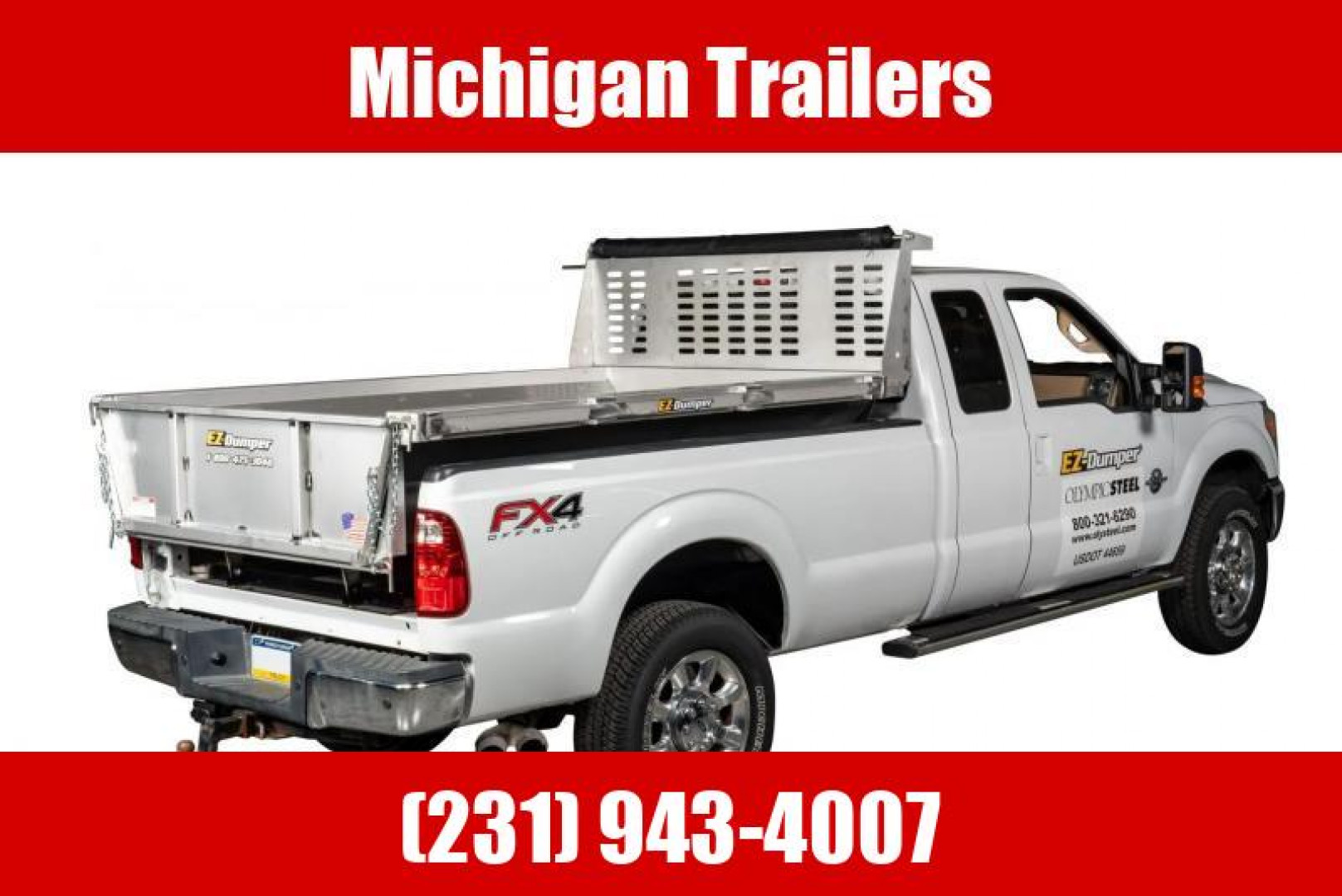 New 2024 EZ Dumper LLC 8' Stainless Steel Insert Flatbed Trailer