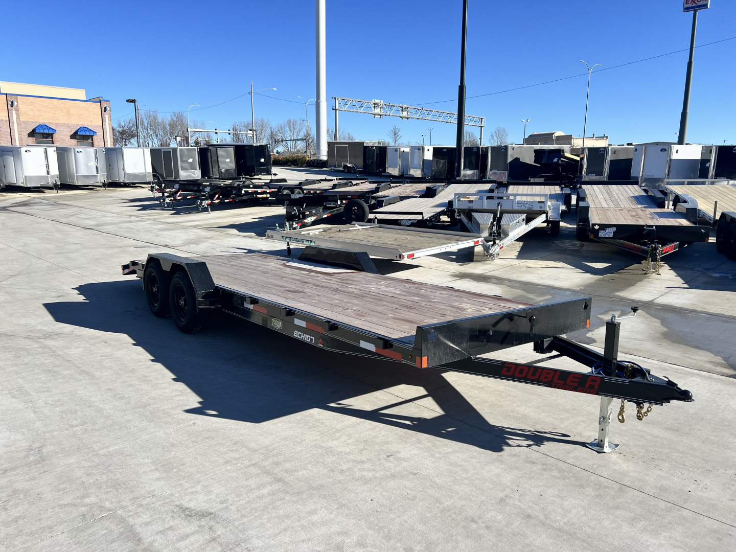 New NEW 2026 Double A 22’ flatbed Equipment Trailer 2-5200 lb axles=10K, dovetail, Slide In Ramps