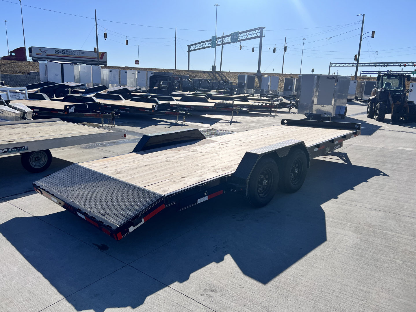 New NEW 2026 Double A 22’ flatbed Equipment Trailer 2-5200 lb axles=10K, dovetail, Slide In Ramps