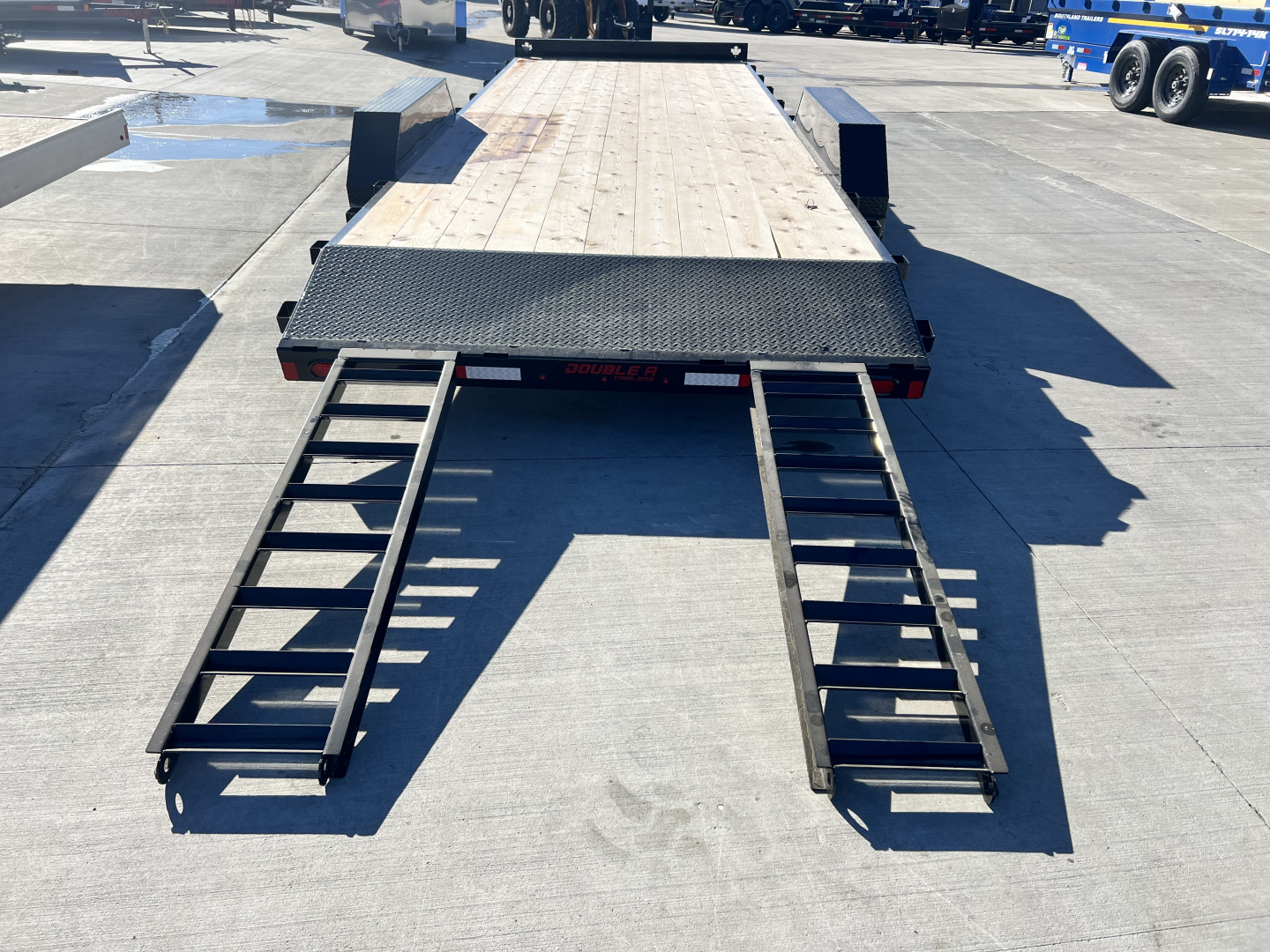 New NEW 2026 Double A 22’ flatbed Equipment Trailer 2-5200 lb axles=10K, dovetail, Slide In Ramps