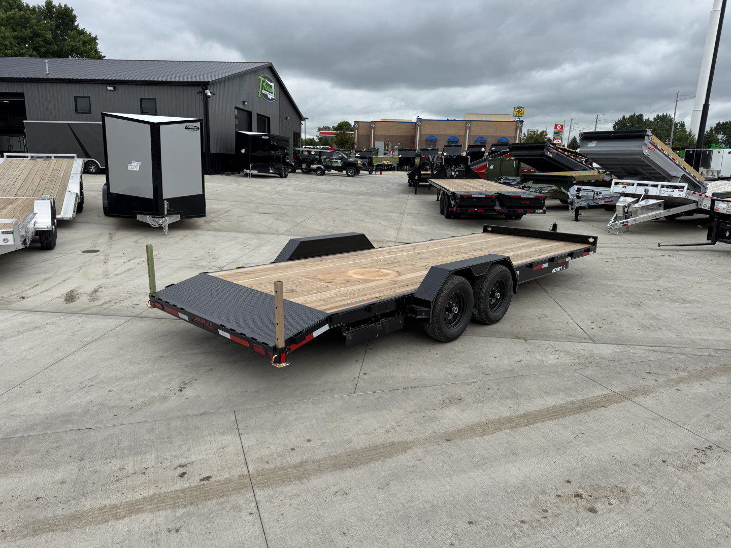 New NEW 2026 Double A 22’ flatbed Equipment Trailer 2-5200 lb axles=10K, dovetail, Slide In Ramps