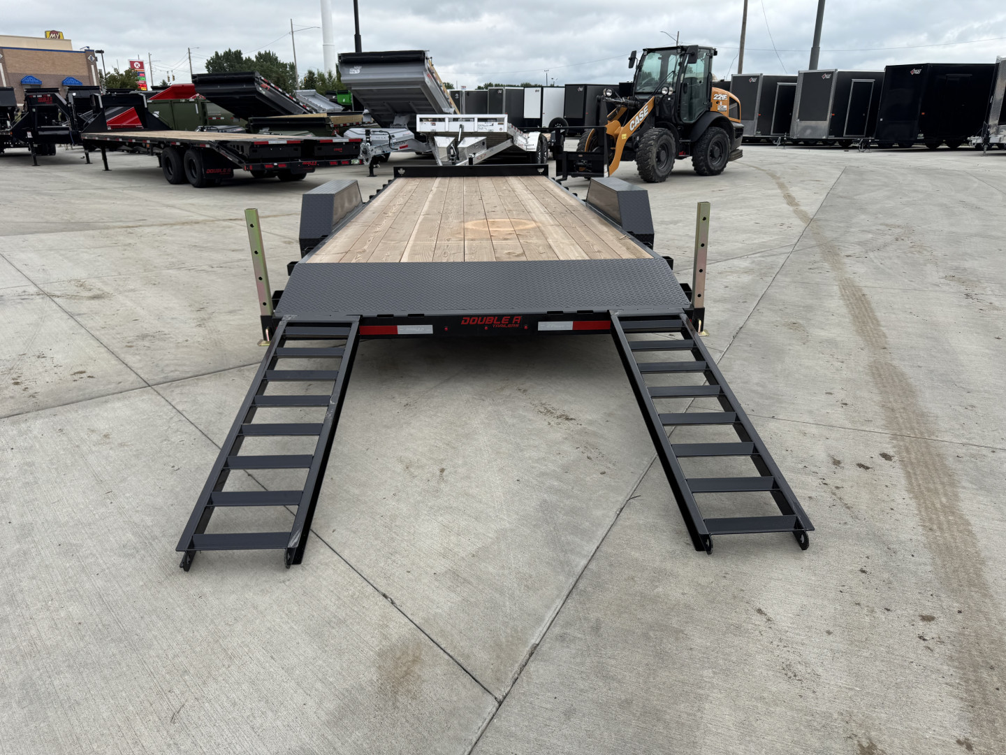 New NEW 2026 Double A 22’ flatbed Equipment Trailer 2-5200 lb axles=10K, dovetail, Slide In Ramps
