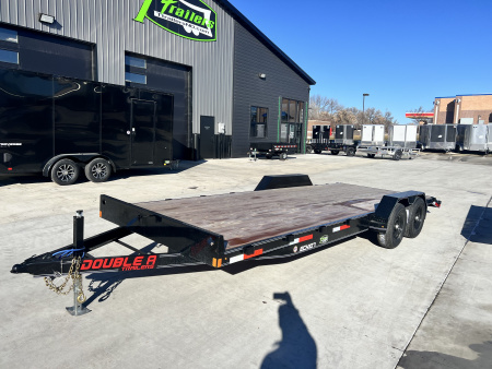 New NEW 2026 Double A 22’ flatbed Equipment Trailer 2-5200 lb axles=10K, dovetail, Slide In Ramps