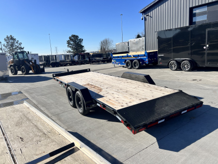 New NEW 2026 Double A 22’ flatbed Equipment Trailer 2-5200 lb axles=10K, dovetail, Slide In Ramps